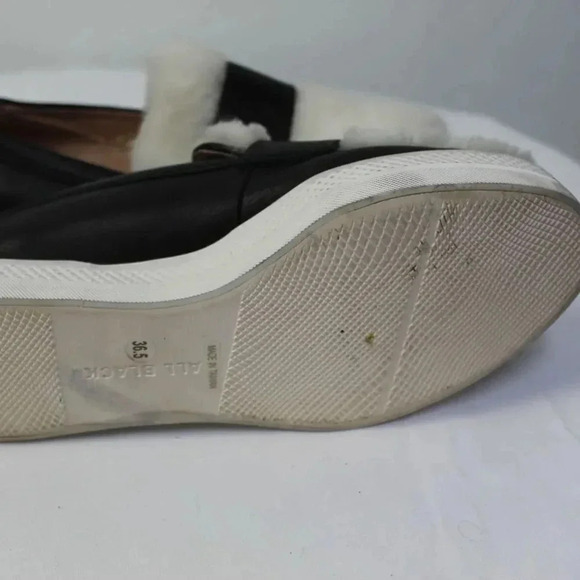 JUST BLACK platform loafer sneakers with Sherpa accents 36.5 - Picture 6 of 11